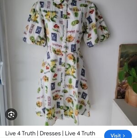 Live 4 Truth Dresses & Skirts - shirt dress with floral and graphic prints. Button-up front.pit To pit 19"